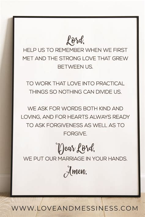 Home And Living Marriage Prayer Printable Wall Art Catholic Marriage