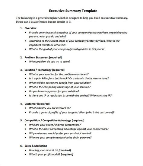 An executive summary (or management summary) is a short document or section of a document produced for business purposes. 34+ Executive Summary Templates - Free Sample, Example ...