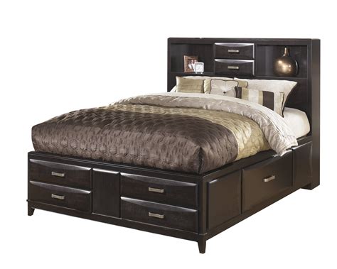 Ashley Furniture Kira Queen Storage Bed Black