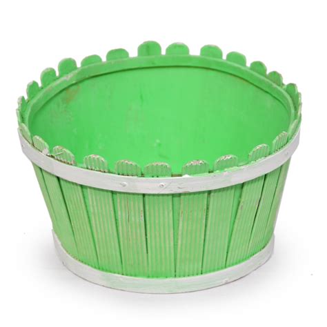 Springtime Picket Fence Round Planter Light Green The Lucky Clover