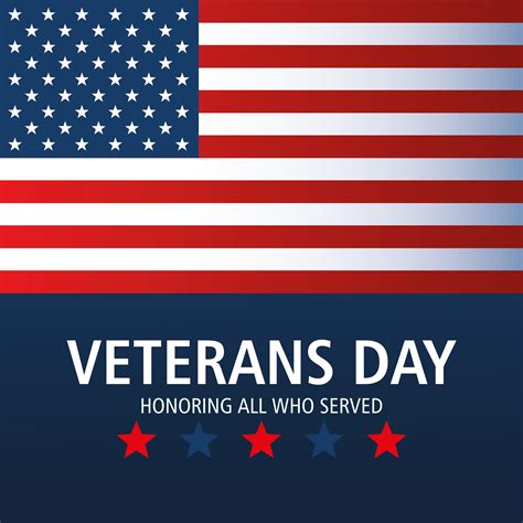 Happy Veterans Day American Flag Inscription And Stars 2679423 Vector