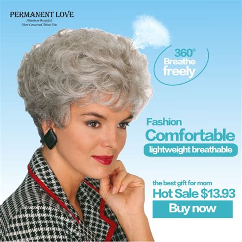 Heat Resistant Synthetic Short Curly Gray Wig Fashion Grey Hairstyles
