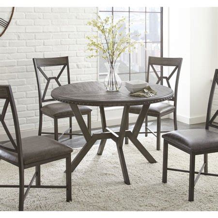 Place the versatile cyril in your breakfast room or dining room. Steve Silver Alamo Round Dining Table in Distressed Gray ...