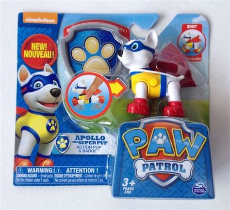 New Paw Patrol Apollo The Super Pup Action Pup And Badge Set Vhtf In Hand