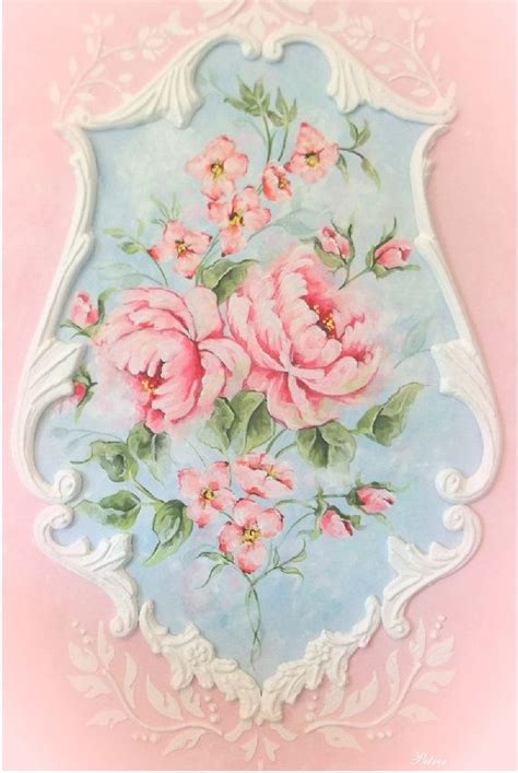 French Rococo Decorative Shabby Chic Romantic Floral Roses Fine Art