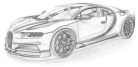 2016 Bugatti Chiron Coloring Pages Sketch Coloring Page