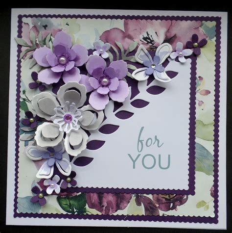 S034 Hand Made Birthday Card Using Stampin Up Botanical Blooms Dies