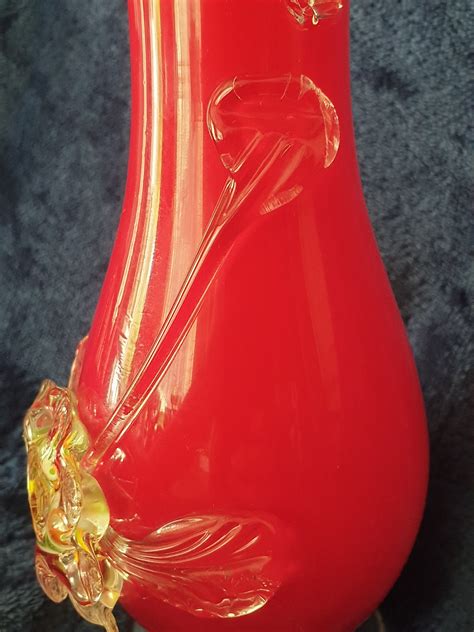 Murano Glass Vase Red Glass Murano Red Glass Vase Home Etsy Uk