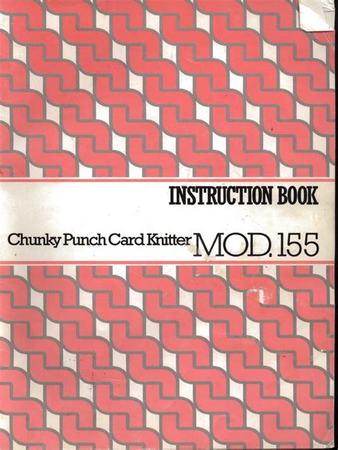 instruction book chunky punch card knitter mod 155 pdf knitting yarn
