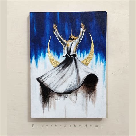 Whirling Dervish Sufi Painting On Canvas Fitoor Art