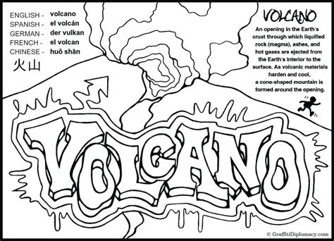 Volcano Colouring Sheet - colouring mermaid