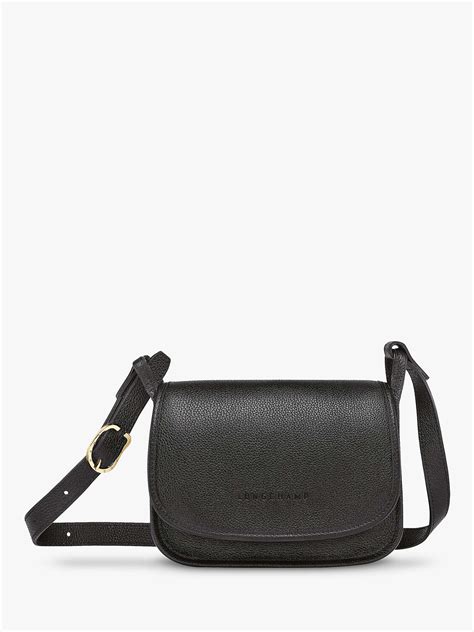 Longchamp Le Foulonné Small Leather Flap Over Cross Body Bag Black At