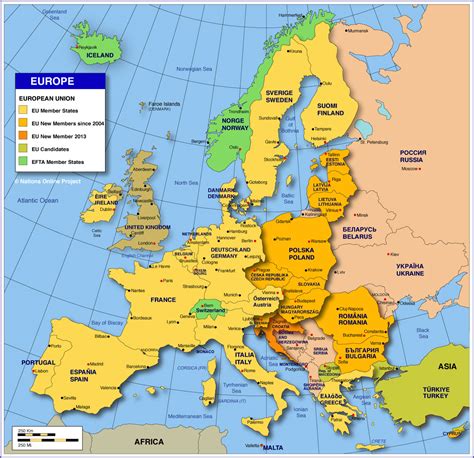 Mapa de EUROPA con Nombres, Capitales, Banderas y Ciudades | Imágenes