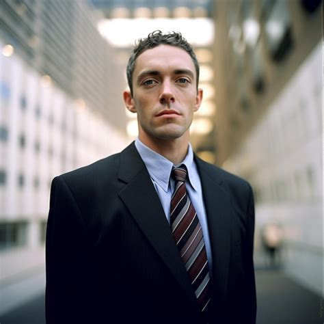 Premium Ai Image A Man In A Suit And Tie Stands In A Building