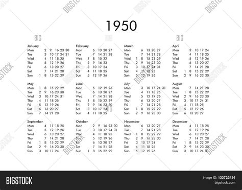 Calendar Year 1950 Image And Photo Bigstock