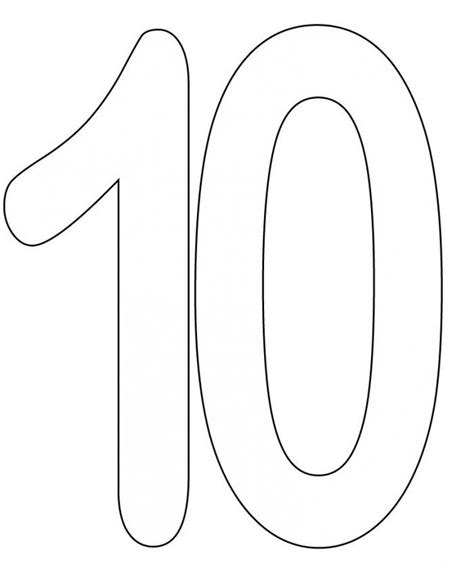 Número 10 Numero Para Colorear Moldes De Numeros Numero Para Imprimir