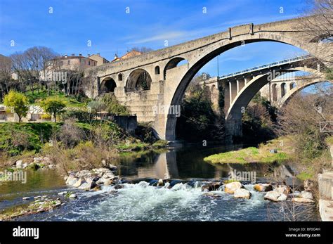 Pont Du Diable Over The River Tech Ceret France Stock Photo Royalty