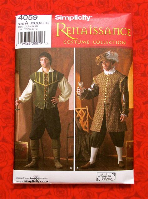 Simplicity Sewing Pattern 4059 Mens Renaissance Costume