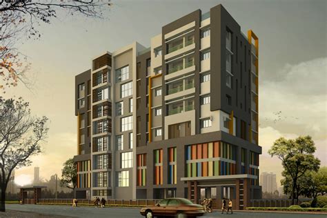 Residential Cum Commercial Elevation 3d Front View Design Kerala