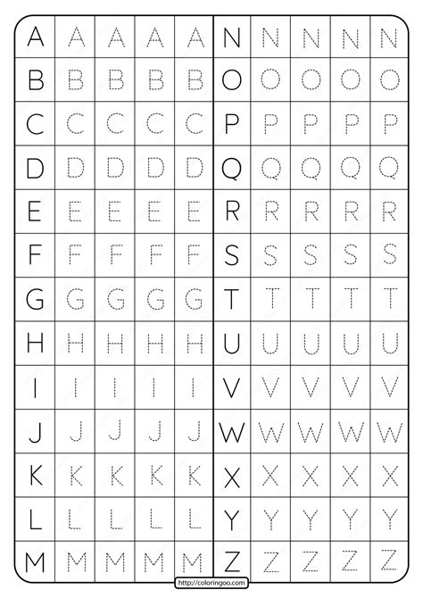 Printable Alphabet Trace