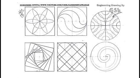 Drawing Concentric Arcs And Lines Using Various Instruments In