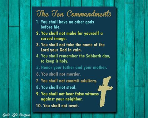 Ten Commandments Wall Art Christian Wall Decor Scripture Etsy