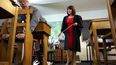 A Pupil Who Mis Spelt The Word Inattentive’ About To Be Caned By The English Mistress At ‘the