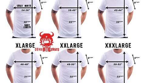 Size Chart for your Marine Corps shirts