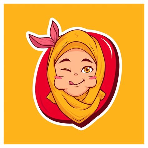 Premium Vector Delicious Hijab Girl Cartoon Mascot