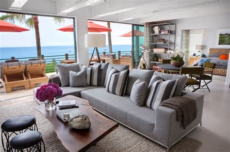 Malibu Beach House With Colorful Coastal Interior Decor