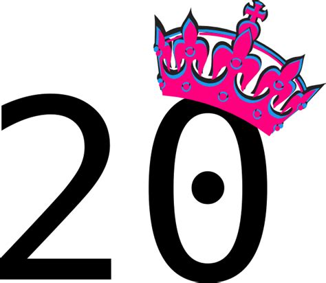 Pink Tilted Tiara And Number 20 Clip Art At Vector Clip Art