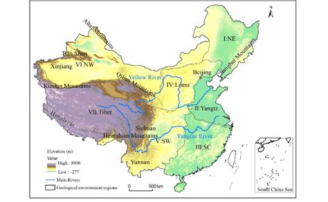 Geomorphological And Geological Environment Regions Of China