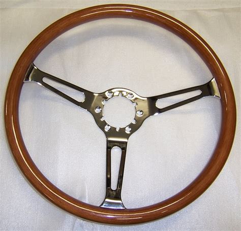1968 1982 Corvette 15 Wood Steering Wheel With Chrome Spokes