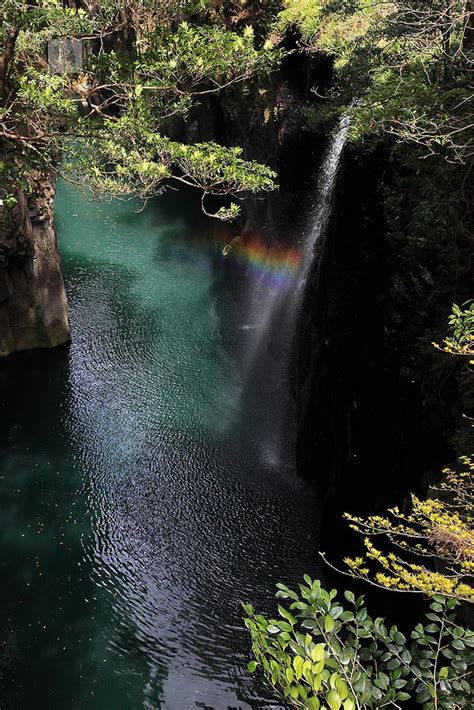 Waterfall Rainbow Takachiho Gorge Kyushu Japan Beautiful Landscape