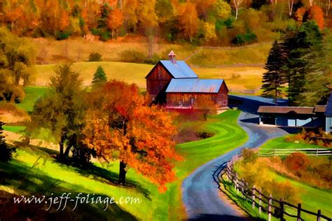 Scenic Vermont Drive On Cloudland Road New England Fall