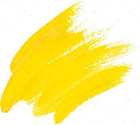 Yellow Watercolor Texture Paint Stain Shining Brush Stroke Stock My