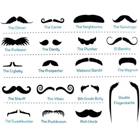 Fingerstache Pack Of 26 Mustache Temporary Tattoos For Party Or