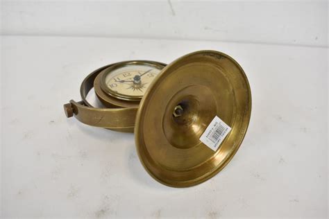 Howard Miller Nautical Clock Vintage Brass Tilts 7 Tall