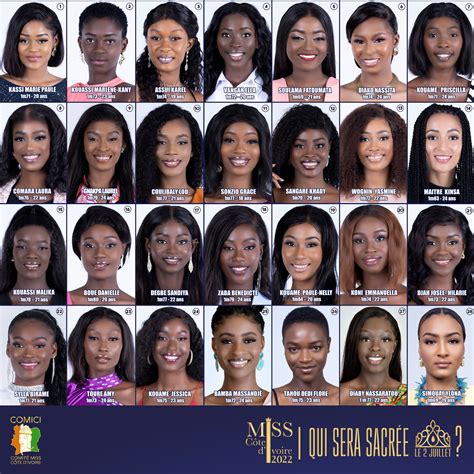 Découvrez Les 28 Finalistes De Miss Côte Divoire 2022 Vivez Vos