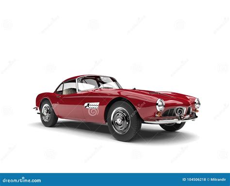 Vintage Red Old School Sports Car Stock Illustration - Illustration of