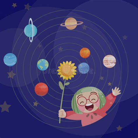 Cute Cartoon Saturn Planet Vector Character Solar System Stock