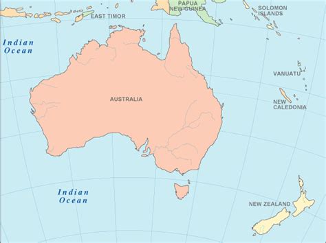 Oceans Around Australia Map