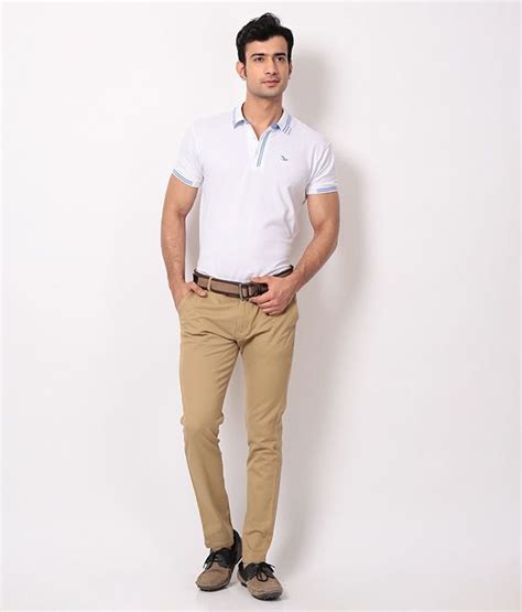 Khaki pants are extra versatile. Silver Streak Combo of White Shirt & Khaki Chinos - Buy ...