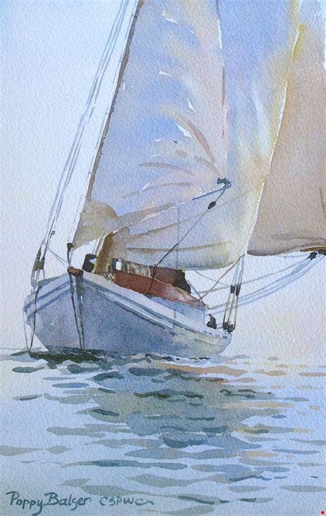 Portfolio Of Works Watercolor Boat Sailboat Painting Sailboat Art