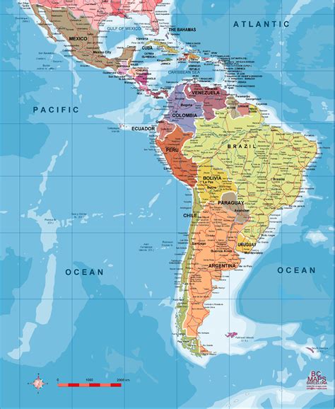 America Del Sur Superficie Mapa