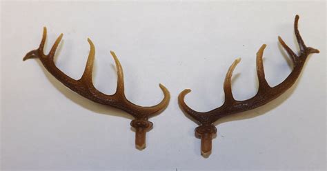 4 12 Hand Carved Wood Deer Antlers For Hunter Style Cuckoo Clocks