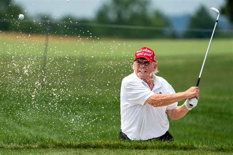 Watching Trump Play Golf Decent Drives Skipped Putts Lots Of Sweat