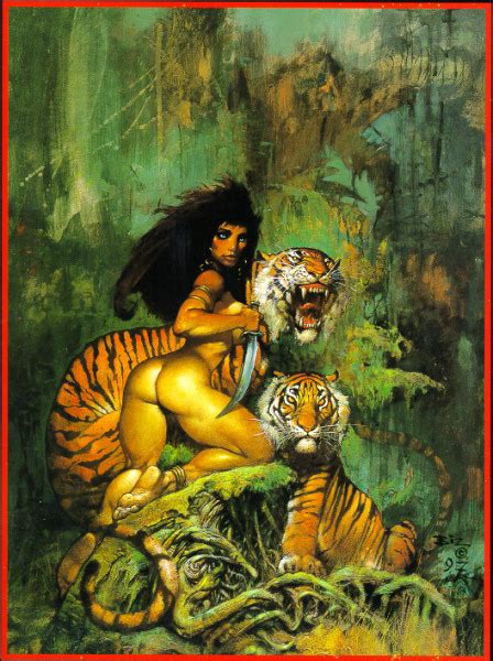 Two Tigers And A Naked Jungle Girl Simon Bisley Gallery