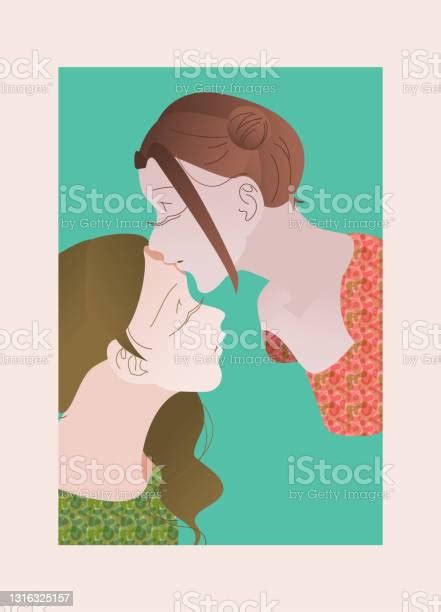 Lesbian Couple Feeling Of Love Stock Illustration Download Image Now