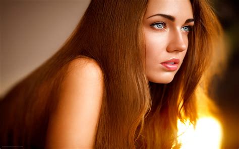 redhead red lipstick face model long hair open mouth women marina frank portrait blue